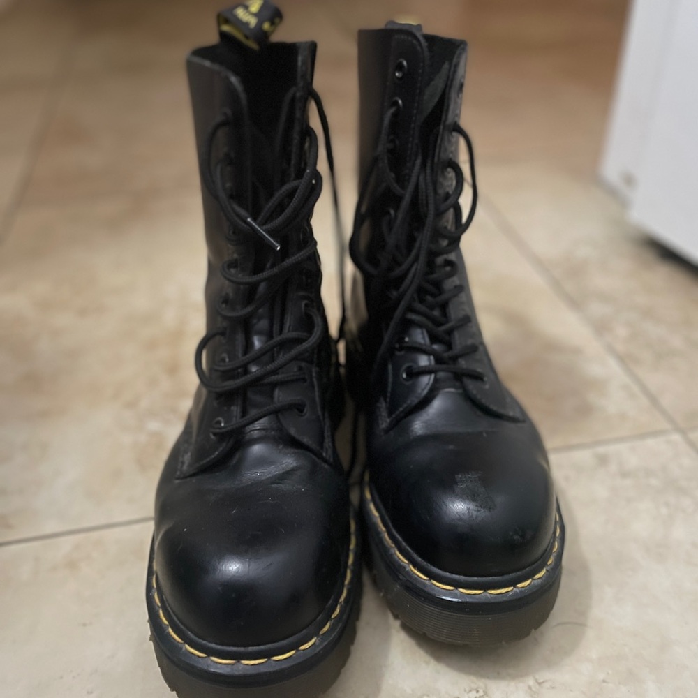 Vintage MIE Smooth Black Dr Martens 1919 Steel Toe